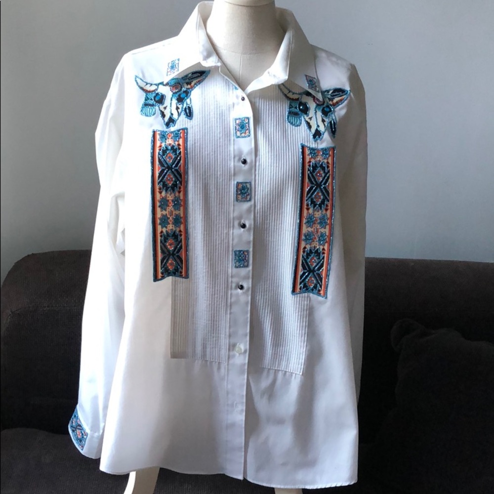 Vintage Country Western Line Dancing Shirt APACHE